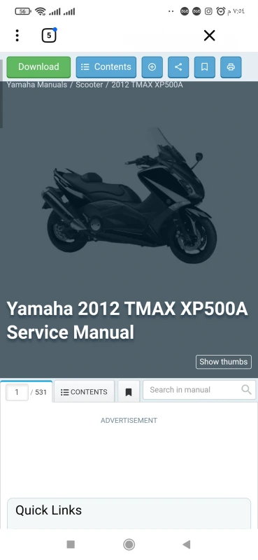 YAMAHA 2012 TMAX XP500A SERVICE MANUAL Pdf Download | ManualsLib